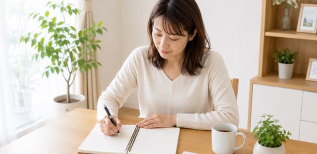 必要な情報を整理する様子