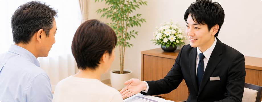 葬儀後の手続きを相談するご家族